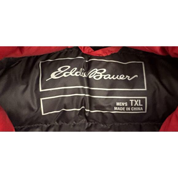 Eddie Bauer Men’s Goose Down Puffer Jacket Quilted Lightweight Hiking Tall XL - Picture 3 of 5